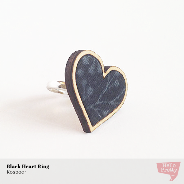 Black Heart Ring by Kosbaar on Hello Pretty